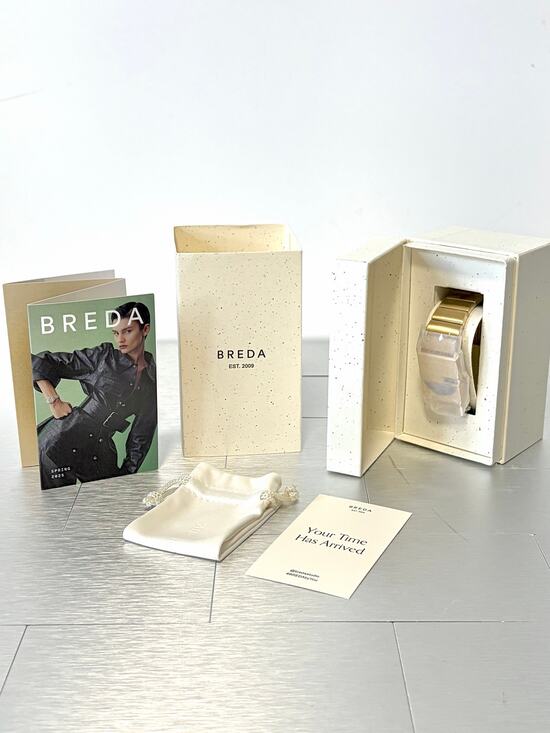 BREDA 1747A Pulse Tandem Gold Tone Watch w/ Box Modern Retro Unisex Quartz main image 8